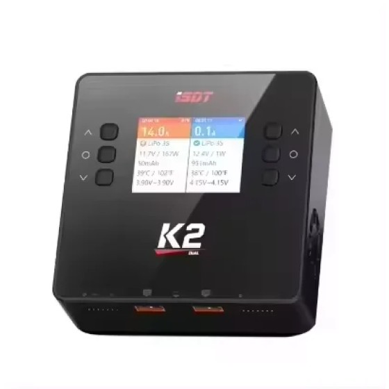 2024 Life LiPo Pb NiMh Battery ISDT K2 AC 200W DC 2x500W 20A Dual Channel Agriculture Drone Balance Charger